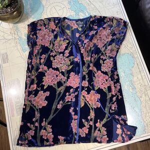 Vintage Sheer & Velvet Floral Cardigan